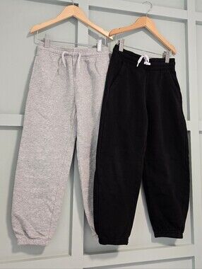 GAP Kids Gray VintageSoft Relaxed & Old Navy Black Fleece Jogger